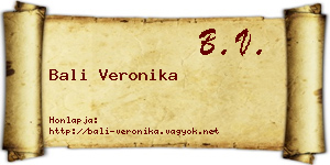 Bali Veronika névjegykártya